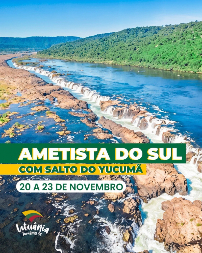 Ametista do Sul com salto de yucumã 
